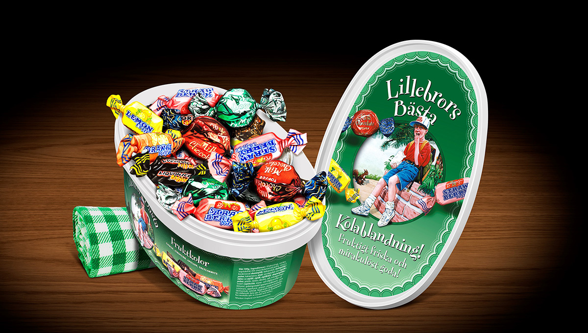 Sälj Lillebrors Bästa Kolablandning. Engelska kolor, fruktkolor av mjölkchoklad, lakrits, mintchoklad, citron, apelsin och saltlakrits